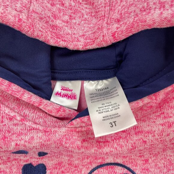 Disney Minnie Mouse Pink Pullover Hoodie Girls Size 3T - Picture 4 of 5
